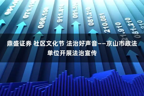 鼎盛证券 社区文化节 法治好声音——京山市政法单位开展法治宣传